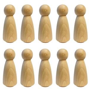 10pcs 3 1/2” Wooden Female Angel Bride Peg Doll DIY Craft Wedding Cake Topper